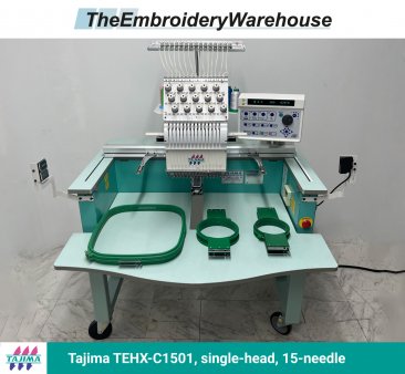 Tajima TMEX-C1501, single-head, 15-needle, commercial embroidery machine