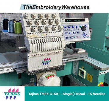 Tajima TMEX-C1501 - Single Head - 15 Needles - Commercial Embroidery Machine