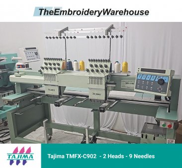 Tajima TMFX-C902 - 2 Heads - 9 Needles - Commercial Embroidery Machine