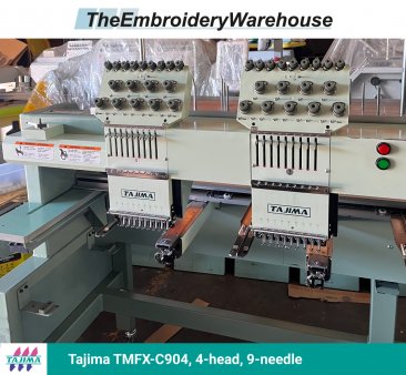 Tajima TMFX-C904, 4-head, 9-needle, commercial embroidery machine