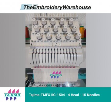 Tajima TMFX-IIC1504 - 4 Heads - 15 Needles Commercial Embroidery Machine