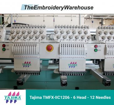 Tajima TMFX-IIC1206 - 6 Heads - 12 Needles Commercial Embroidery Machine