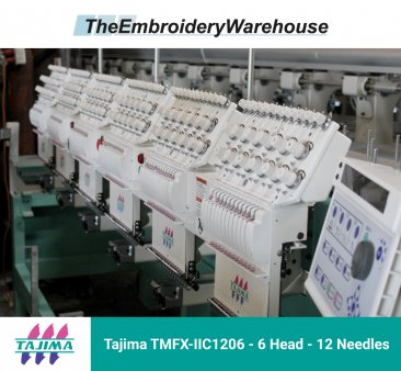 Tajima TMFX-IIC1206 - 6 Heads - 12 Needles Commercial Embroidery Machine