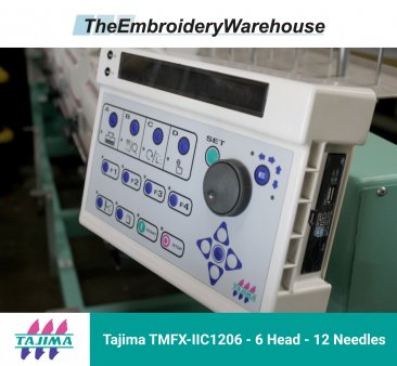 Tajima TMFX-IIC1206 - 6 Heads - 12 Needles Commercial Embroidery Machine