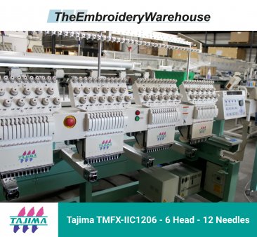 Tajima TMFX-IIC1206 - 6 Heads - 12 Needles Commercial Embroidery Machine