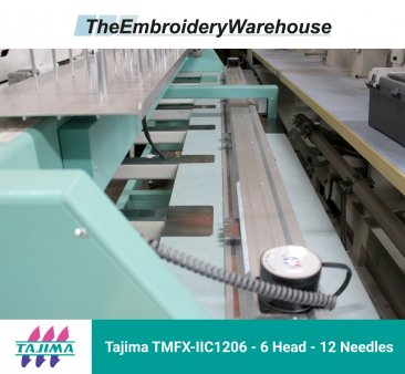 Tajima TMFX-IIC1206 - 6 Heads - 12 Needles Commercial Embroidery Machine