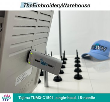 Tajima TUMX-C1501, single-head, 15-needle, commercial embroidery machine