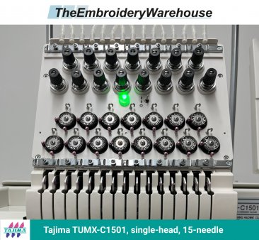 Tajima TUMX-C1501, single-head, 15-needle, commercial embroidery machine