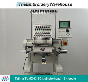 Tajima TUMX-C1501, single-head, 15-needle, commercial embroidery machine