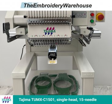 Tajima TUMX-C1501, single-head, 15-needle, commercial embroidery machine