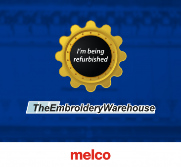 Melco EMT X16, single-head, 16-needle, commercial embroidery machine