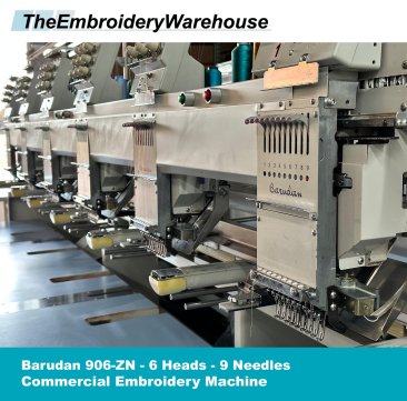 Barudan 906-ZN - 6 Heads - 9 Needles - Commercial Embroidery Machine