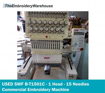 USED SWF B-T1501C - 1 Head - 15 Needles - Commercial Embroidery Machine