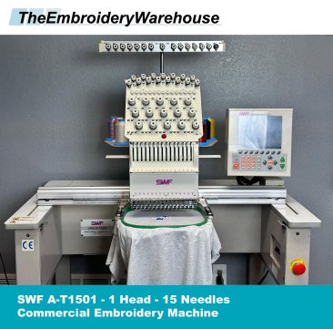 USED SWF A-T1501 - 1 Head - 15 Needles - Commercial Embroidery Machine