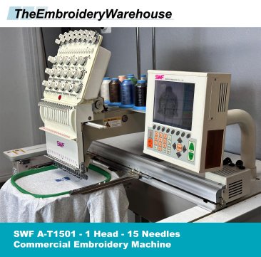 USED SWF A-T1501 - 1 Head - 15 Needles - Commercial Embroidery Machine