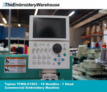 USED Tajima TFMX-C1501 - 1 Head - 15 Needles - Commercial Embroidery Machine