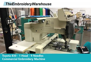 Toyota 830 - 1 Head - 9 Needles - Commercial Embroidery Machine