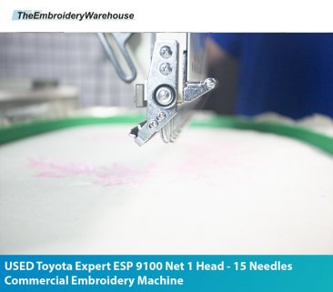 USED Toyota Expert ESP 9100 Net  1 Head - 15 Needles Commercial Embroidery Machine