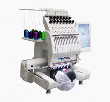 The Butterfly 15-needle, single-head CAP Commerical Embroidery Machine – Mini LITE